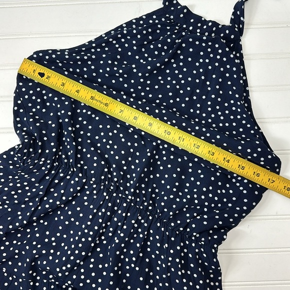 Pretty Garden navy polkadot halter sundress M - Picture 8 of 10
